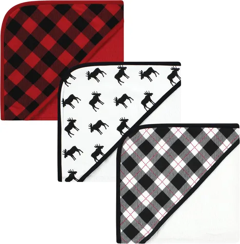 Vista 7 de Hudson Baby Toallas unisex con capucha de algodón para bebé, alfabeto, talla única