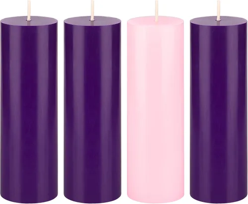 Vista 30 de Mega Candles Juego de 4 piezas de velas de Adviento de Navidad sin perfume, vertidas a mano de cera premium con parte superior en forma de campana