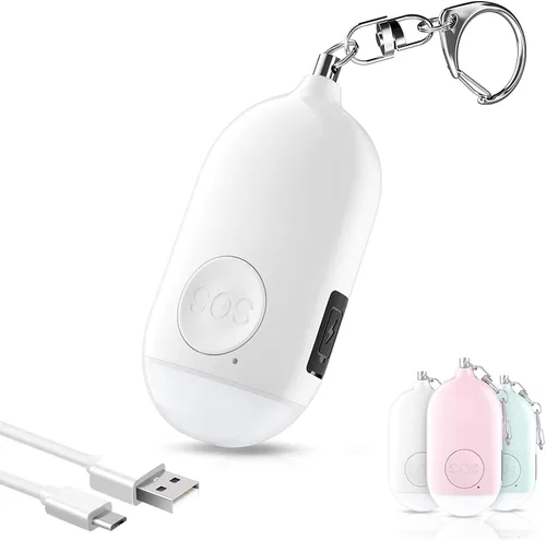 Vista 11 de Safesound Personal Alarm Siren Song 1-Pack - Alarma de Autodefensa de 130dB Llavero con Linterna LED de Emergencia - Dispositivos de Protección