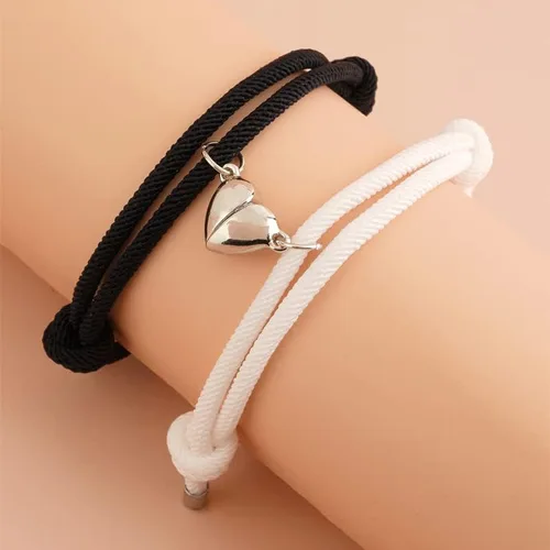 Vista 4 de YSSHIN Pulsera magnética de promesa para parejas, pulseras para parejas, amistad, pareja, pulseras a juego para parejas, mejores amigos