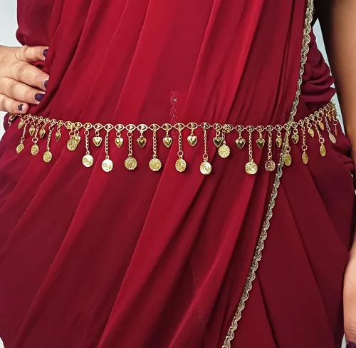 Vista 3 de Efulgenz Gold Tone Indian Jewelry for Women Dubai Style Kamarbandh Indian Gold Tone Ball Beads Chain Tassel Kamarbandh Belly Chain Waist Belt Beach