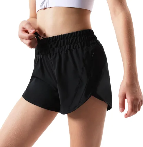 Vista 2 de Aurefin Pantalones cortos deportivos para niñas, pantalones cortos de secado rápido para niños, adolescentes y niñas, pantalones cortos deportivos