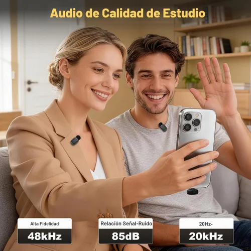 Vista 7 de Mini micrófono inalámbrico Lavalier para iPhone iPad Android