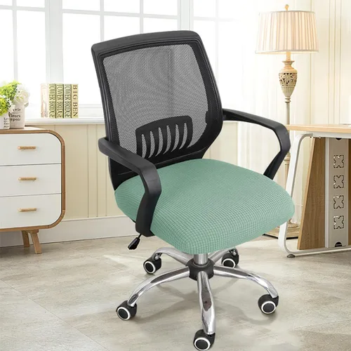 Vista 8 de Yikko Funda para silla de comedor, fundas elásticas para silla de comedor, súper ajuste, anti-polvo, funda de asiento de escritorio de elastano Verde