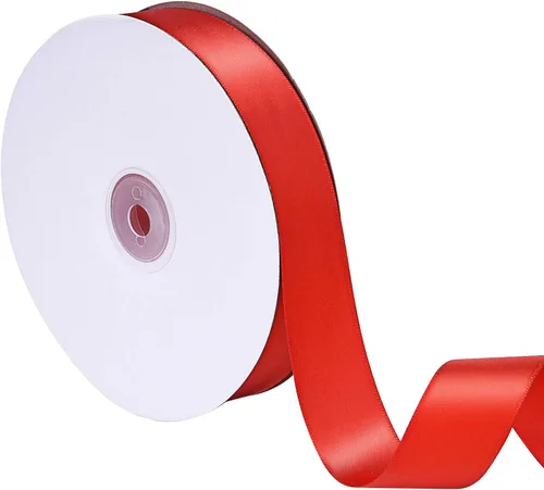 Vista 10 de Cinta de satén de doble cara de 1 pulgada de 50 yardas para decoración de fiestas, accesorios para el cabello, costura, envoltura de regalos (negro)