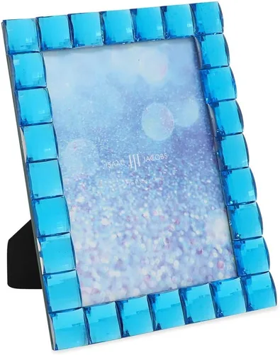 Vista 14 de Isaac Jacobs Marco decorativo con joyas brillantes, para exhibición de fotos y decoración del hogar (4x4, Rosado)