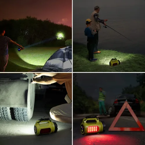 Vista 4 de Linterna LED recargable LE, elementos esenciales de camping, 1000 lm, 5 modos de luz, banco de energía, impermeable IPX4, linterna para emergencias