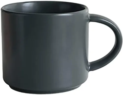 Vista 5 de ZaH Taza de café de cerámica de 14 onzas de color sólido, taza de té para oficina en casa – Lavavajillas con calefacción por microondas (negro)