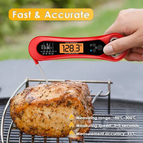 Vista 7 de Termómetro digital de carne, termómetro de lectura instantánea para cocinar a la parrilla, barbacoa, dulces, cocina, pavo, líquidos