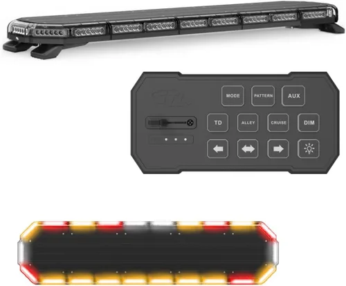Vista 21 de SpeedTech Lights K-Force Elite 47 Barra de luz LED de tamaño completo – 132 LEDs, 396W Luz de advertencia de emergencia de montaje en techo