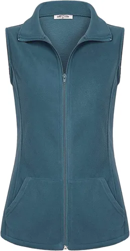 Vista 27 de SeSe Code Chaleco de forro polar ligero con cremallera frontal y bolsillos para mujer