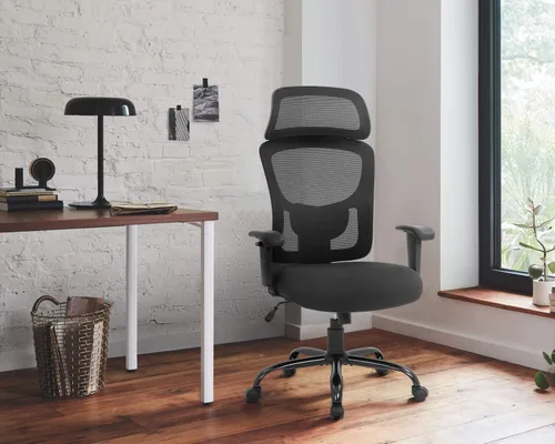 Vista 2 de Silla de oficina ejecutiva grande y alta, resistente, 400 libras, silla de escritorio para computadora, ergonómica, respaldo alto, silla de malla