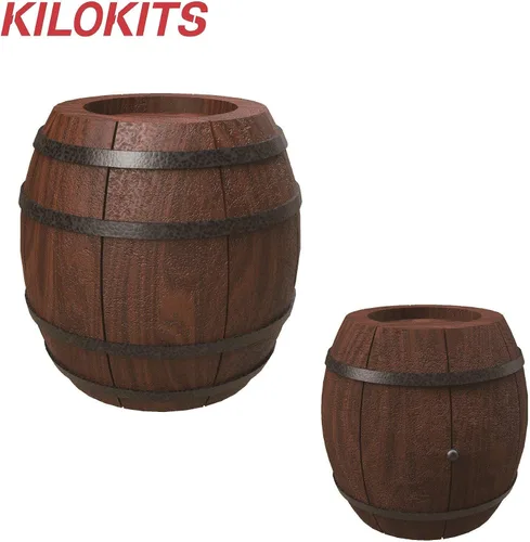 Vista 5 de 1/72 20-Pack de barriles de madera de carga Juego de bidones de carga fabricado en plástico para miniaturas básculas modelos camiones y carruajes