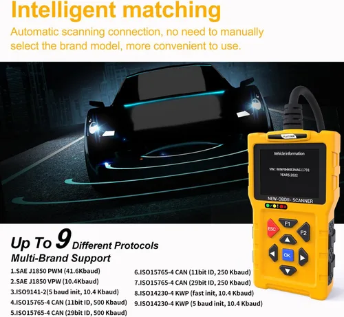 Vista 4 de Escáner T600 OBD2 - Compruebe el lector de códigos de luz del motor, lectura y borra códigos de falla, prueba de batería y datos en vivo, más