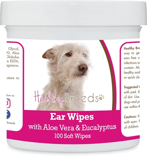 Vista 111 de Healthy Breeds Affenpinscher Toallitas de limpieza de oídos con aloe y eucalipto para perros, 100