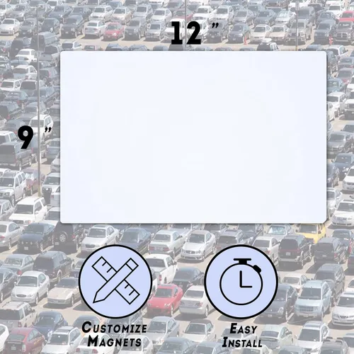 Vista 3 de Paquete de 2 imanes en blanco con esquinas redondeadas – Muestra el logotipo de la empresa, evita arañazos y abolladuras del coche (9 x 12) – Juego