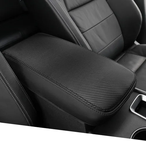Vista 8 de Great-luck Funda de cuero para consola central, almohadilla para reposabrazos, accesorios de cubierta de caja (costuras rojas) para BMW X1 2023 2024