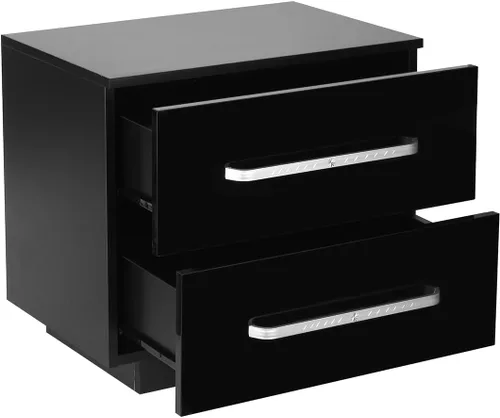 Vista 7 de Bedroom Nightstands Modern Luxury Nighstand Bedside Table LED Storage Cabinet Sofa Bed side Table High Gloss Coffee Table Home Furniture Night Stand