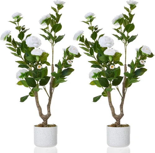 Vista 44 de GarveeHome Árbol de buganvilla artificial de 5 pies, planta de buganvilla de seda sintética con maceta, decoración interior y exterior, planta