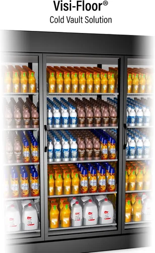 Vista 9 de Visi-Floor - Kit de sistema ajustable – Bóvedas frías y organizador de almacenamiento comercial para supermercados, tiendas de conveniencia