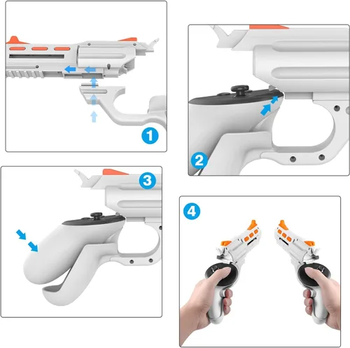 Vista 6 de Tyasoleil Handle VR Accessories for Meta Quest 2 & 3, Humanized Gun Stock for Oculus Quest 2 & 3, Weighted Controller Grips, Better FPS Vivid FPS