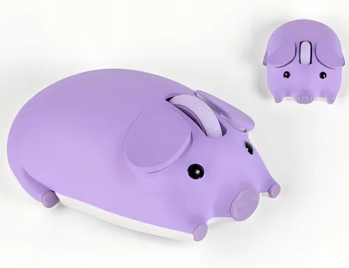 Vista 11 de Ratón inalámbrico lindo cerdo Bluetooth y USB modo dual, ratones silenciosos portátiles compactos azules divertidos