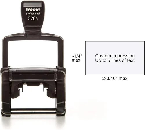 Vista 2 de Trodat Professional 5206 - Sello autoentintado personalizado (1-1/4 pulgadas x 2-3/16 pulgadas)