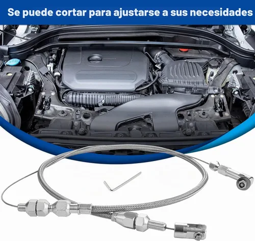 Vista 2 de Spurtar - Cable de acelerador universal de 24 pulgadas, trenzado de acero inoxidable, ajustable