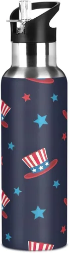 Vista 8 de Cute Hats Red Insulated Water Bottle 32 Oz Leakproof Water Bottles, BPA-Free Sport Water Bottle Insulated