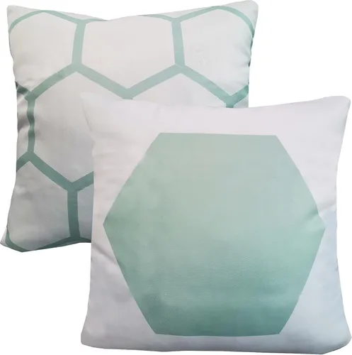 Vista 12 de Funda de almohada decorativa para sofá, funda de almohada Accent Carra, 12 x 24 pulgadas, hexagonal, geométrico, panal de abeja, azul marino