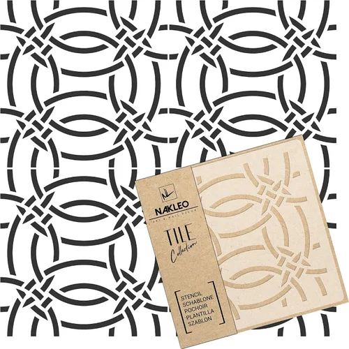 Vista 23 de NAKLEO Aldeia - Plantilla de plástico reutilizable para azulejos, 3.9 x 3.9 pulgadas, triángulo de estrella repetitivo, geométrico marroquí, bloque