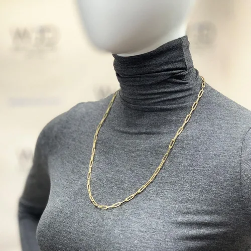 Vista 2 de WJD Exclusives Collar de cadena alargada con clip de oro amarillo de 14 quilates, 0.157 in, 16 "-30