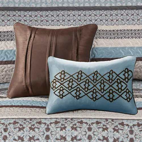 Vista 9 de Madison Park Princeton - Juego de colcha reversible acolchada, reverso sólido de verano transpirable, capa de ropa de cama ligera para todas