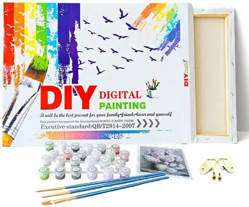 Vista 5 de CaptainCrafts Kits de pintura por números, pintura de árbol por números para adultos con marco de lienzo de 16 x 20 pulgadas, pintura al óleo