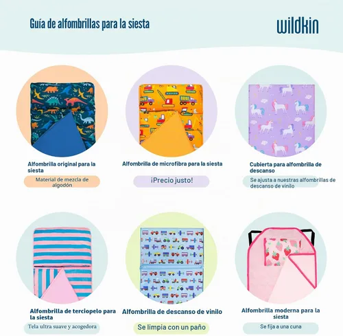 Vista 8 de Wildkin Alfombrilla para Siesta Infantil Original – Cómoda Alfombrilla para Dormir con Almohada, Ideal para Escuela y Viajes