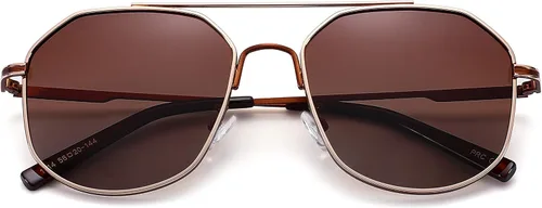 Vista 2 de Pro Acme Gafas de sol polarizadas estilo aviador para mujeres y hombres, hexagonales, de moda, cuadradas, de diseño de los años 70