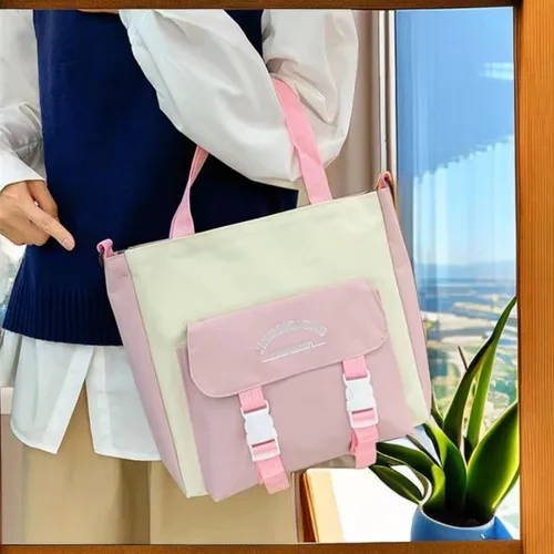 Vista 6 de MAVERY 5 piezas lindo Kawaii mochila conjunto de regreso a la escuela papelería bolsa mochila Tote adolescente bolsa portátil, Rosado (Pink 3)