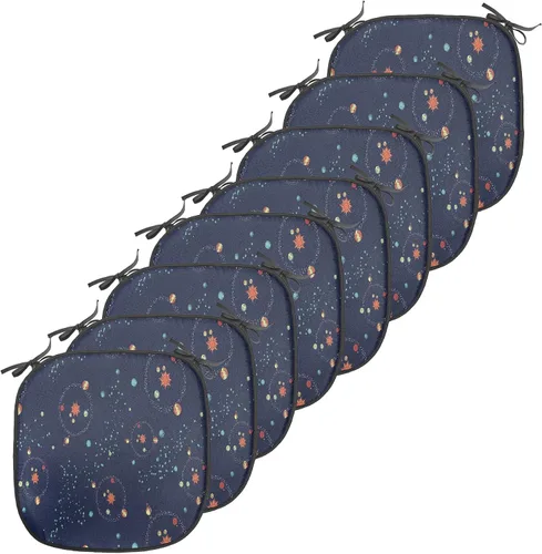 Vista 185 de Ambesonne Flamingo - Cojín de asiento para silla, diseño de fantasía exótica con elementos de vida silvestre hawaiana en colores pastel, acolchado