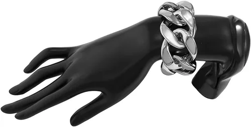 Vista 4 de Juego de pulseras apilables de cadena de oro y plata de estilo bohemio para mujer, ajustable, con cuentas gruesas, cadena de cable plano y punk