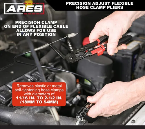 Vista 4 de ARES 78005 - Alicates de abrazadera de manguera de ajuste de precisión - Cable resistente de 24 pulgadas - Abrazaderas de manguera de 0.709 in-2.126