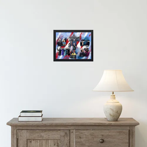 Vista 2 de Póster enmarcado para decoración de pared de la inauguración del presidente Joe Biden Póster de orgullo político de Estados Unidos y regalos
