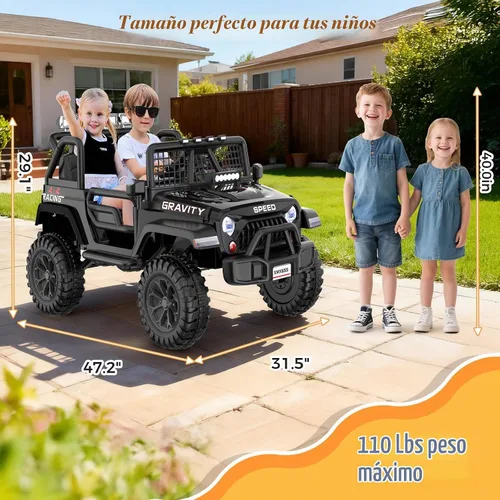Vista 5 de Hikole Juguetes de paseo de 24 V para niños grandes de 3 a 8 años Negro1