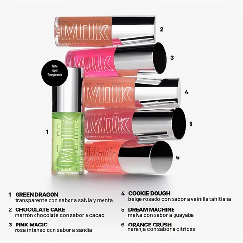 Vista 5 de Milk Makeup KUSH Sheer Hydrating Lip Oil Dragón Verde - Transparente