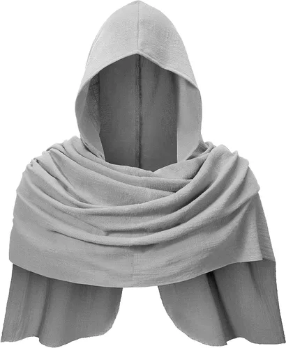 Vista 7 de Bufanda multifuncional con capucha renacentista medieval para adultos, para Halloween, cosplay, accesorios de disfraz