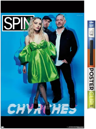 Vista 19 de Trends International SPIN Magazine - Póster de pared CHVRCHES 21, 14.725 x 22.375 pulgadas, versión enmarcada de madera de granero