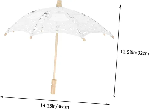 Vista 7 de Veemoon 2 parasoles de novia, sombrillas para fotografía, bordado de novia, para niños, flores, damas, disfraz, tela de encaje, decorativo, floral