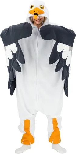 Vista 4 de Adult Bird Onesie Pajamas Bird Cosplay Halloween Costume Homewear Pajamas for Women and Men