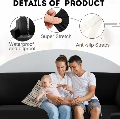 Vista 4 de Peryiter Funda de sofá modular en forma de L, fundas suaves y elásticas, protector de muebles para mascotas, se adapta bien, antideslizante