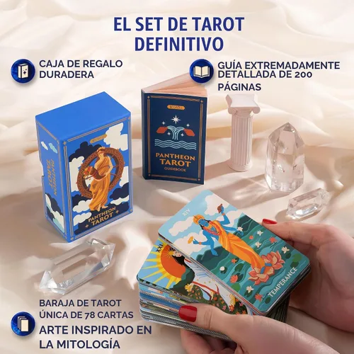 Vista 2 de Wyspell - Cartas de tarot con libro guía - Baraja de tarot del panteón - Diseño único