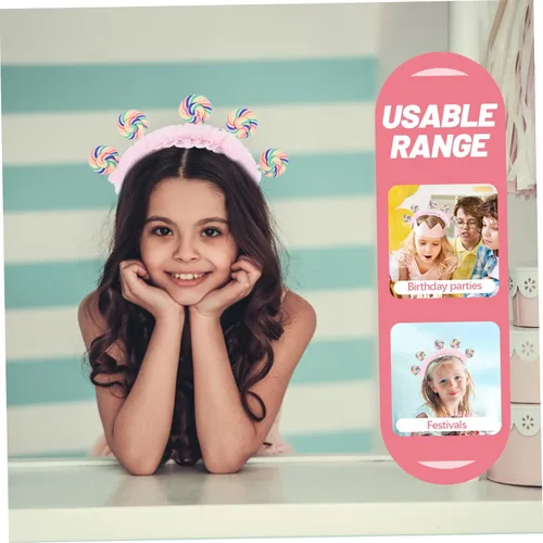 Vista 7 de Diadema de piruleta para cumpleaños, accesorios para el cabello, accesorios kawaii, diadema para niña de flores, accesorios para el cabello